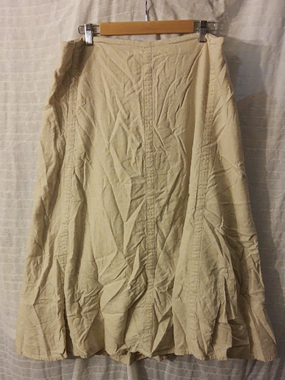 CJ Banks Cream A-Line Panel Skirt